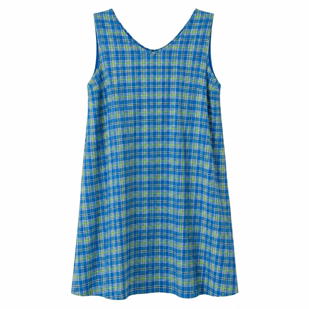 Vintage Expressions Madras Plaid Jumper Overall Dress Womens Size XL 90s Retro